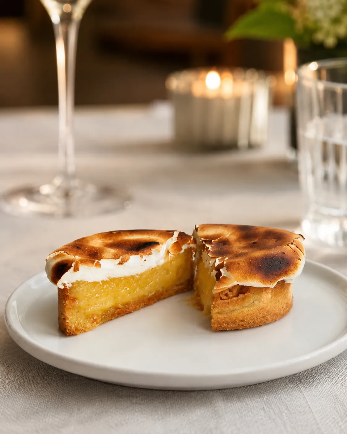 Citroentaartje met gebrande meringue